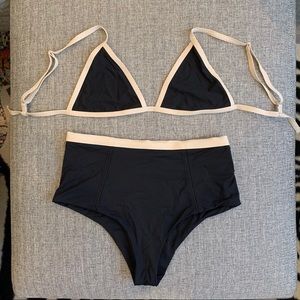Madewell x Tavik+ Black Bikini Top with Trim